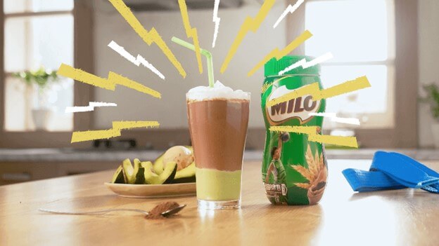 MILO bơ thơm ngon, béo bổ.