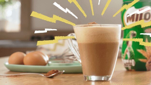 MILO trứng là thức uống hấp dẫn trong mùa đông.