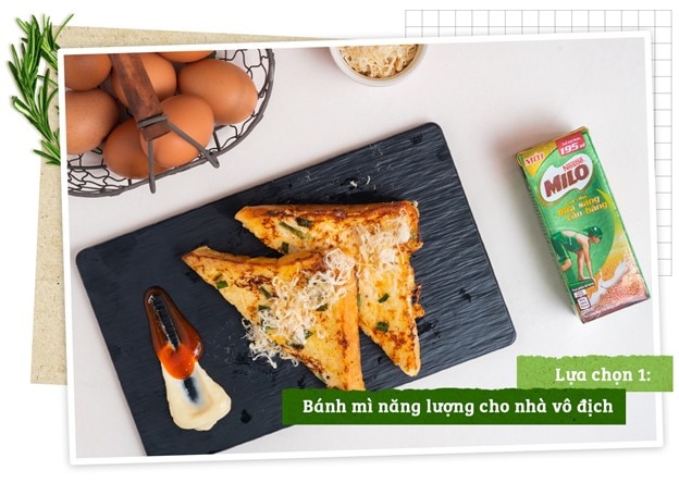 Chỉ 10 phút mẹ đã có thể chuẩn bị một bữa sáng với bánh mì đầy năng lượng.