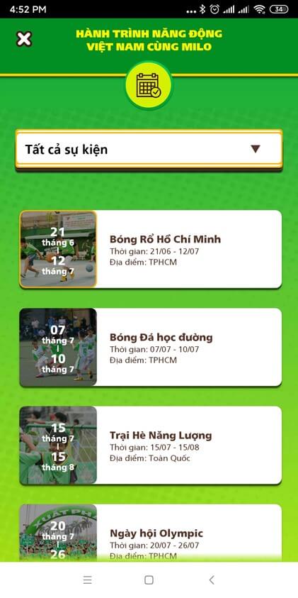 Với ChampSquad, mẹ dễ dàng cập nhật những thông tin mới nhất về các sự kiện của MILO.