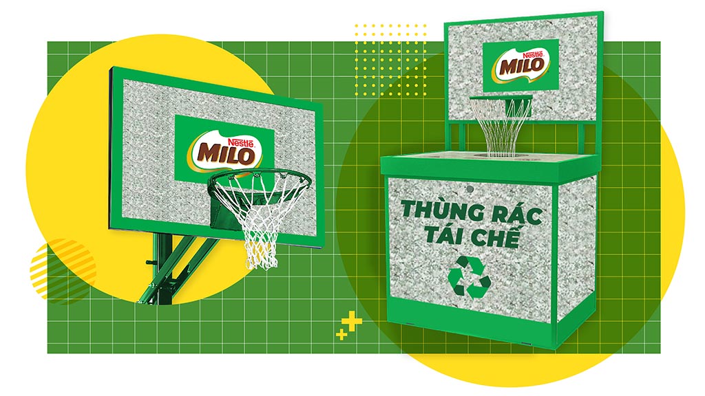 Vỏ hộp đã sử dụng được thu gom để tái chế thành bảng bóng rổ - 2