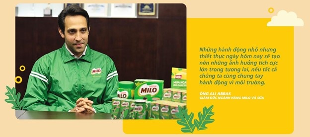 Áp dụng ống hút giấy cho sản phẩm MILO Bữa Sáng là một trong những nỗ lực đầu tiên của Nestle