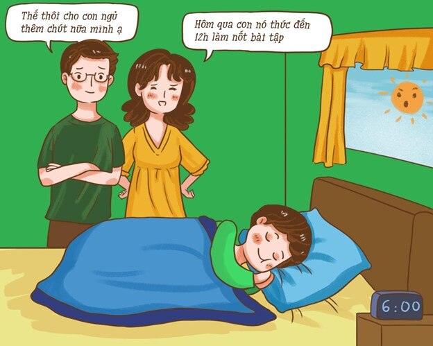 Ráng thức khuya học bài nên ngủ nướng