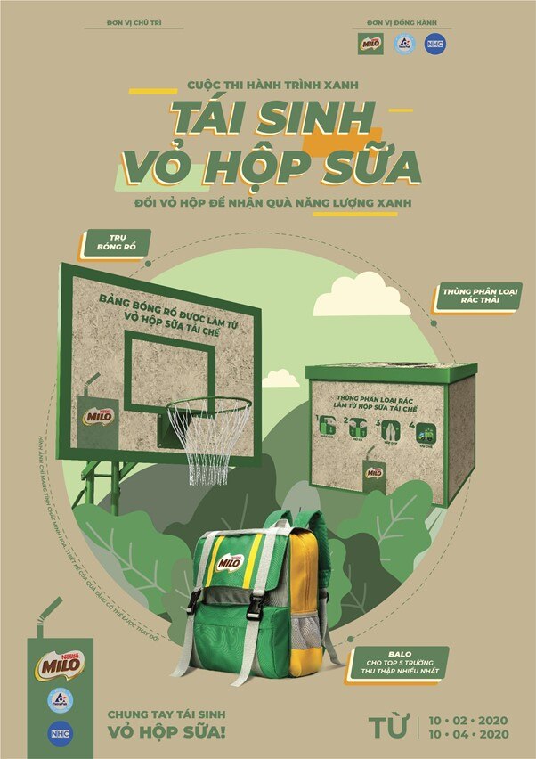 Chung tay tái sinh vỏ hộp sữa Milo