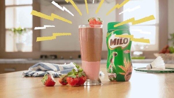 Milo dâu năng lượng với nhiều vitamin giúp hỗ trợ chiều cao của bé