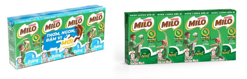 MILO Ít Đường 110ml/ Lốc 4 hộp Sữa lúa mạch Nestlé MILO 110ml