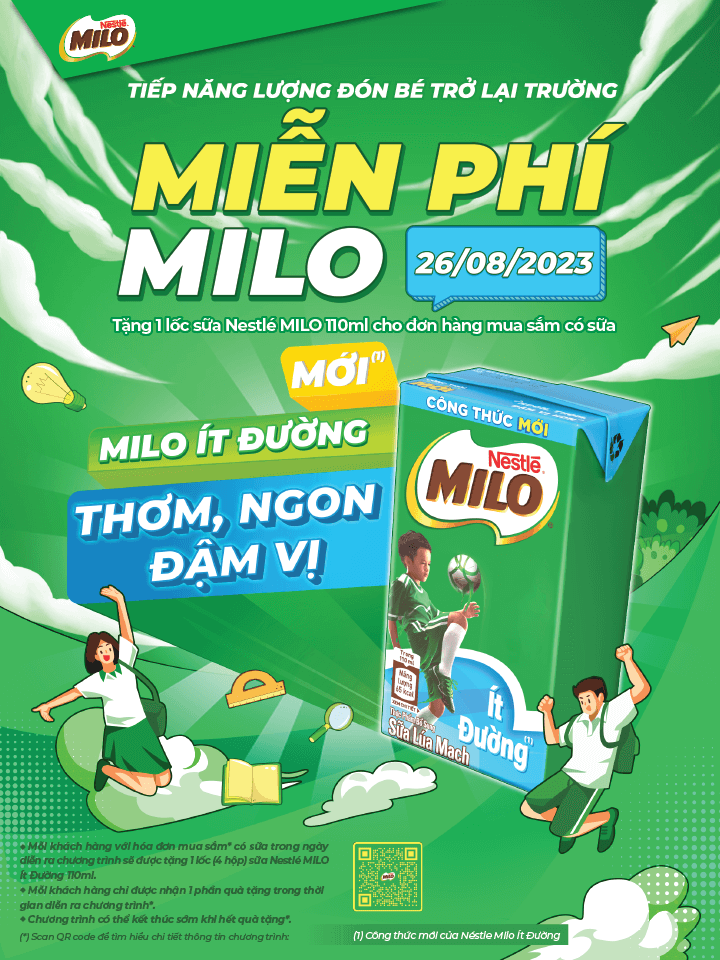 Miễn Phí MILO Năng Lượng Trở Lại Trường
