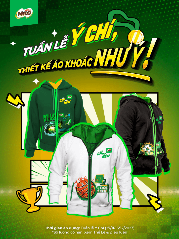 Thiết kế áo khoác ý chí MILO