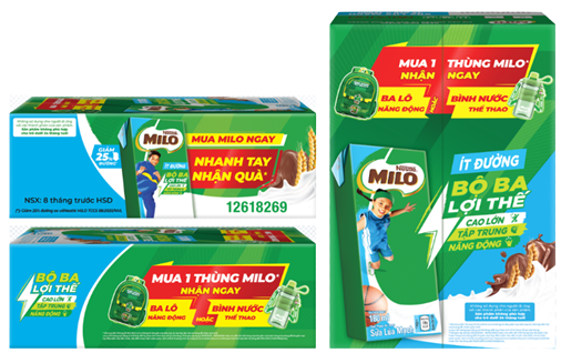 Thùng Sữa Lúa Mạch Nestlé MILO Ít đường 180 ml_OPTIMIZED