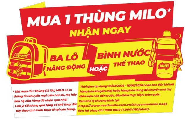 MUA 01 THÙNG MILO NGAY, NHANH TAY NHẬN TRIỆU QUÀ - 1